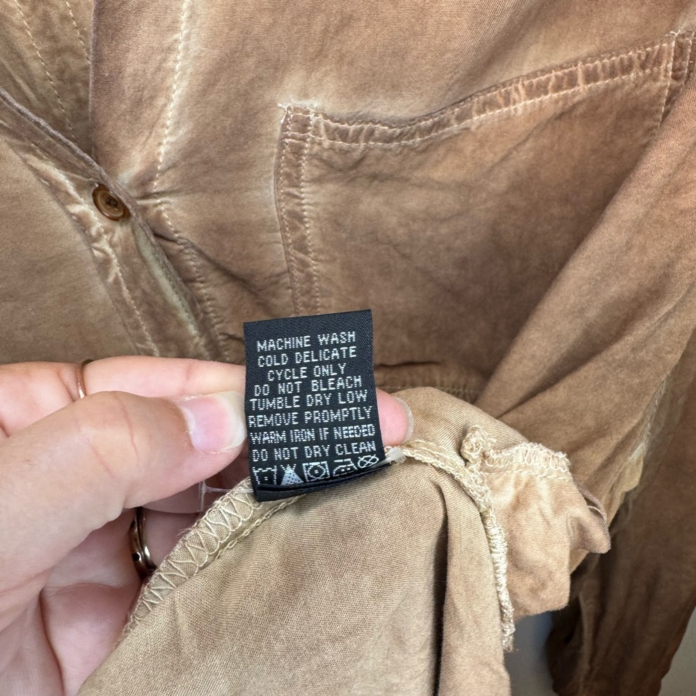 Velvet Heart Washed Rust Brown Button Down Front Pocket Shirt Size Large - Picture 6 of 11